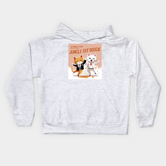 jungle cat dance Kids Hoodie by Kingrocker Clothing